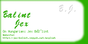 balint jex business card